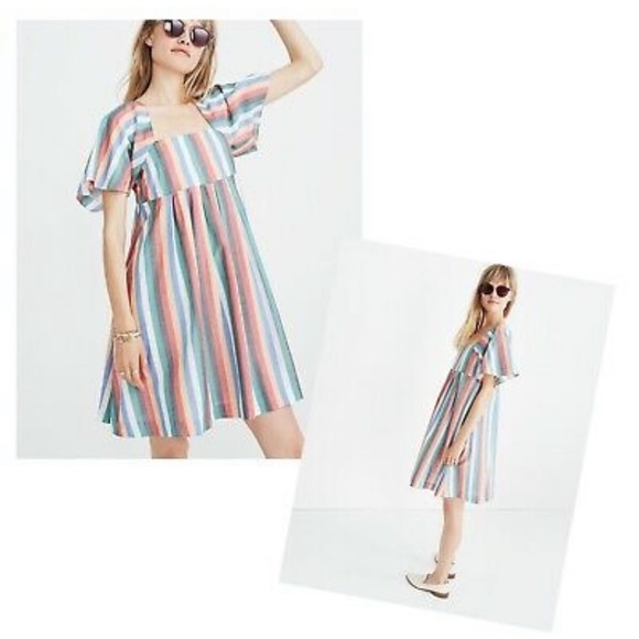Madewell Dresses & Skirts - Madewell Rainbow stripe dress